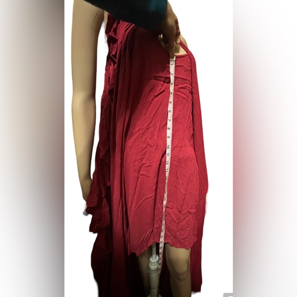 Free People Endless Summer Wraparound Halter Ruffled Flouncy Red Maxi Dr… - Picture 7 of 16